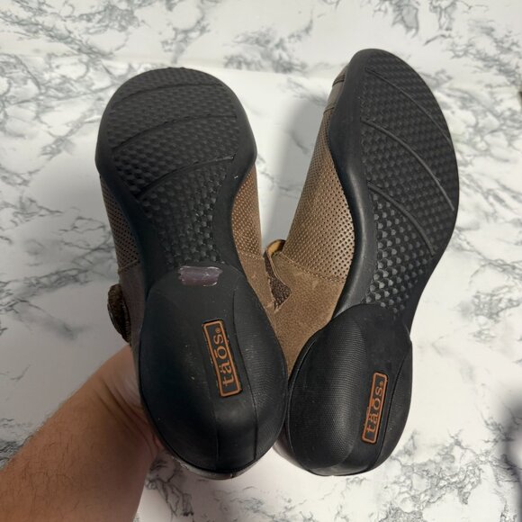 Taos Women 8.5 Bravo Mary Jane Flats Brown Leather Comfort Closed Toe Shoe - Picture 5 of 7